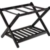 Estante para equipaje de bambú estante para equipaje de habitación de hotel plegable estante de doble almacenamiento suministro directo de fábrica