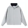 Moletom pesado estilo americano, moletom de camada dupla para comércio exterior, cardigã sweatshirt masculino moderno de outono com caimento solto e zíper duplo, feito sob medida