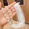 Doce das crianças Mori pequena flor de renda feita à mão trançado faixa de cabelo Menina princesa amarrar fita de cabelo amarrar corda de cabelo