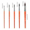 Popular Set de 5 Pinceles de Acuarela de Amazon, Mango de Madera Negro Punta Especial para Óleo Set de Pinceles para Flores