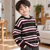 Suéter Masculino Estilo Outono e Inverno Tricô Espesso de Inverno Infantil Novo Estilo 2026 Roupas de Inverno para Crianças Maiores Tricô Tendência Meninos