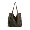 Mismo bolso de hombro con estampado de leopardo de la bloguera coreana, misma bolsa de compras de Han Soo-Hee, bolsa de lona, bolsa de tela ligera de gran capacidad para mujer