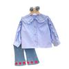 Ai Le Conejo 2024 Primavera y Otoño Nuevo Conjunto de Dos Piezas para Niña Camisa de Manga Larga Linda y Jeans