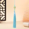 Colgante de jade con forma de flor estilo chino con borlas, broche nuevo estilo chino para cheongsam y Hanfu, adorno colgante para coche
