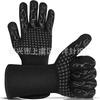 Guantes ignífugos de alta temperatura transfronterizos de Amazon para horno de barbacoa, cocina, guantes de silicona gruesos de doble capa