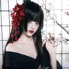 Nuevo Estilo Chino Flor de Lirio del Valle Morada Borla Pasador Súper Hada Flor Artificial para el Cabello Tocados para Novia Vestido de Brindis Joyería Atmosférica
