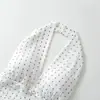 Camisola de estilo coreano con estampado de lunares único, cuello halter, para mujer, nuevo top de verano blanco sin mangas, escote en V, espalda descubierta, ins