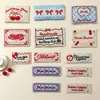 Decoração de Roupas Fofa Tecido Patches Moda Menina Estilo Coreano Etiqueta de Gola em Formato de Coração Patch Bordado Feito à Mão Feito à Mão