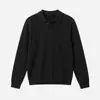 Roupas masculinas APO Suéter masculino exclusivo transfronteiriço com textura, corte solto, estilo polo, malha de manga longa