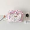 Bolsa Cosmética de Encaje de Alto Valor para Niña, Bolsa de Aseo Portátil de Gran Capacidad para Estudiante, Bolsa para Lápices de Papelería con Mariposa de Dibujos Animados