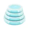 Marmita de Silicone Dobrável, Pote Portátil, Marmita para Micro-ondas, Conjunto de Caixas de Armazenamento Seladas para Geladeira para Trabalhador de Escritório