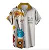 Exportação Transfronteiriça Camisas Havaianas Masculinas Moda Estampa 3D Impressão Digital Manga Curta Tops Atacado Estilo Tropical