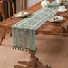 Bandera de Mesa de Encaje Retro de Lujo Ligero de Alta Gama Decorativa para Mesa de Comedor Nuevo Americano Mesa de Centro Borla de Crochet Navidad Transfronterizo