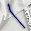 Pajilla de Vidrio de Borosilicato con Codo para Jugo y Leche, Labial Antiadherente, Universal para Caliente y Frío, Pajilla Empaquetada Individualmente