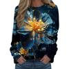 Suéter de punto de cuello redondo con flores de punto para mujer, estilo europeo y americano transfronterizo, suéter de impresión 3D para mujer