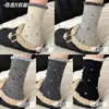 Calcetines de Media Pantorrilla para Mujer para Otoño e Invierno, Lunares, Encaje Suave, Calcetines Largos Versátiles, Estilo Retro, Talón Cerrado, Apertura Amplia Dopamina