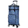Carrito de compras de gran capacidad con ruedas giratorias silenciosas plegables, impermeable y resistente al desgaste, carrito de compras portátil para supermercado, personalizable