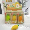Goma de borrar de pata de gato de dibujos animados linda, mono plátano, pato mango, goma de borrar mango plátano, goma de borrar de papelería