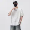 Camiseta de Manga Corta con Cuello Redondo para Hombre, Top Tie-Dye, Color Negro, Blanco, Albaricoque, Juvenil Moderna de Lino Degradado Corte Holgado, En Stock