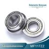 Fabricantes de MF117ZZ fornecem rolamentos miniatura flangeados 7*11*3 com alta velocidade, baixo ruído e longa vida útil, rolamentos silenciosos
