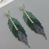 Brincos de Corrente Longa com Garras Exageradas Elegantes de Prata S925 com Strass para Mulheres Brincos com Franjas de Diamante Colorido Europeus e Americanos Brincos da Moda