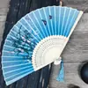 Abanico Plegable Hanfu Estilo Chino Bambú Estilo Antiguo Venta al por Mayor Estudiante, Popular en Zonas Turísticas, Abanico de Bambú para Danza, Abanico Estilo Japonés