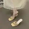 Zapatos de tacón alto stilettos Chuyuji, sandalias pequeñas tejidas estilo francés para vacaciones, zapatos de hada, verano 2026, para combinar con una falda