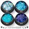 Cross-border quente misturado 1mm2mm3mm quadrilátero lantejoulas unha glitter verde glitter pó PET Slim lote