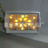 Bandeja Hueca Tallada de Madera con Luz LED Decoración del Hogar Regalo Función Diaria Artesanías