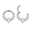 Pendientes de Aro Cerrado con Circonita Redonda Ojo de Caballo de Titanio F136 Joyería para Piercing Corporal de Aleación de Titanio G23 Anillo de Nariz Anillo de Labio