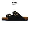 Maburon Primavera y Verano Retro Perezoso Planos Cuero Mate Birkken Corcho Pantuflas Una Palabra Altura Aumentada Playa Birkken Medias Pantuflas