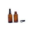 Botella gotero ámbar de 5 ml a 50 ml para aceite esencial, botella a prueba de luz, botella dispensadora de aceite esencial, botella de vidrio, botella con tapa de aluminio electroquímico