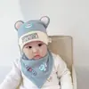 Sombrero Ligero de Algodón Puro para Bebé, Set de Sombrero y Bufanda para Niño y Niña, Lindos y Adorables, para Primavera y Otoño, Recién Nacido