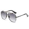 Nuevas gafas de sol de moda para hombre de metal de doble puente estilo rana europeo y americano, gafas de sol degradadas de alta gama para mujer de Amazon