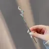 Horquilla de pelo con borla de flor retro de estilo chino nuevo, horquilla de pelo de estilo antiguo de alta gama, tocado, falda cara de caballo, accesorios para el cabello