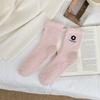 Calcetines de Piso de Terciopelo Coral con Flor Tridimensional que No Sueltan Pelusa para Mujer, Lindos de Dibujos Animados, de Invierno, Espesados, de Media Pantorrilla, Venta al por Mayor