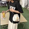 Bolsa de flores de cor sólida primavera 2023 nova moda ombro único simples crossbody estilo ocidental bolsa de balde de lona para deslocamento