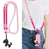 Cordón para Teléfono de Muñeca de Caballo Negro de Cuero, Correa Tejida, Correa Cruzada, Moderno, Antiperdida, Antirrobo, Se Puede Usar como Cadena de Teléfono