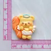 Accesorios de Resina, Pasadores Hechos a Mano Infantiles para DIY, Llaveros, Pegatinas para Papelería, Comida de Dibujos Animados, Decoraciones de Oso de Mantequilla
