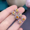 Venta al por mayor de fábrica explosiones naturales aretes Fanta plata S925 incrustado piedra principal 4x 5 ventas calientes en Europa y Estados Unidos una generación de cabello