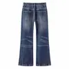 Yidao Vintage Otoño 2026 Nuevos Jeans de Pierna Micro Acampanada Estilo Americano para Hombre Diseño de Textura Raspada Tendencia Callejera Pantalones Largos de Pierna Ancha