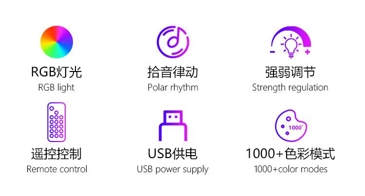 360度发光铁底桌面