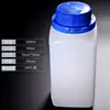 Botella Cuadrada de Plástico con Tapa Azul, Botella de Plástico con Tapa Antirrobo y Tapa Interior, Botella para Muestras de Laboratorio con Tapa Azul de Plástico PE Botella Cuadrada