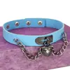 Collar Ecológico de Cuero PU Estilo Wang Xiaochen Te Amo Novio Gargantilla Punk Harajuku Europea y Americana con Candado en Forma de Corazón