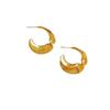 Aretes de Aguja de Plata S925 Europeos y Americanos Geométricos de Personalidad en Forma de C con Textura Torcida Temperamento Minimalista Versátiles