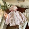 [Pronta Entrega] Cw259151 Blusas para Meninas Roupas de Primavera 2025 Novo Cardigã com Capuz Fashionável Tops para Crianças