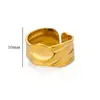 Anillo Abierto de Diseño Irregular Plisado de Venta Caliente Europeo y Americano para Mujer de Acero de Titanio Color Oro No Desvanecible Moda