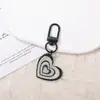 Pingente de chaveiro criativo em forma de coração com glitter colorido DIY Personalizado para mochila Acessório Decoração