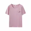 Pijama Blusa Feminina Verão Manga Curta Gola Redonda Amigável à Pele Respirável Solta Macia Amigável à Pele Blusa Feminina Roupa de Casa Verão