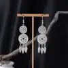 Pendientes Largos con Borlas de Imitación Plata Miao Estilo Étnico para Mujer, Mariposa Pavo Real Flor Pendientes Largos, Pendientes Estilo Bohemio para Fotografía de Viaje